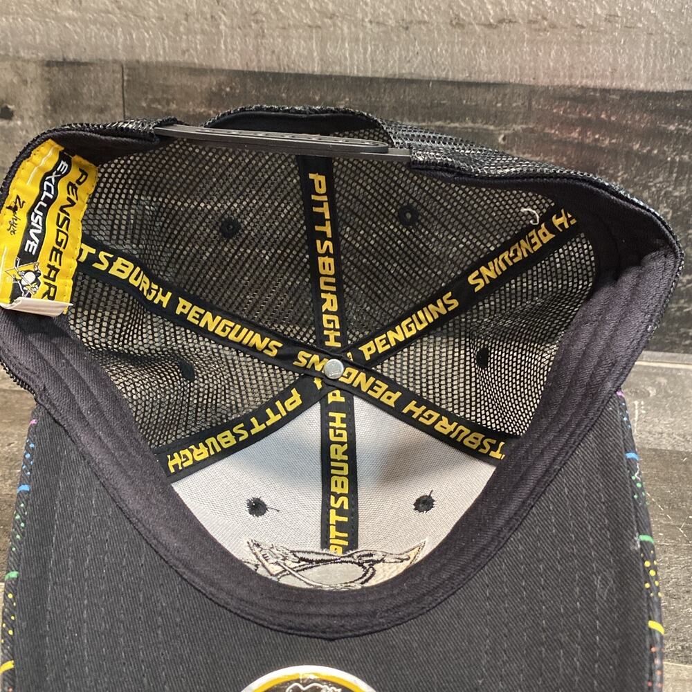 Zephyr NHL Pittsburgh Penguins “Pride” Curved Bill ADJ Trucker Hat - Picture 10 of 11